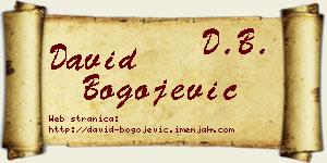 David Bogojević vizit kartica